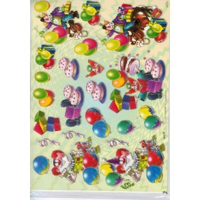 3D ark - B�rnemotiv, klovne, ballon