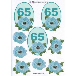 3D ark - Fdselsdage, 65 r, bl, tal