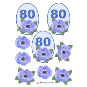 3D ark - Fdselsdage, 80 r, lilla, tal