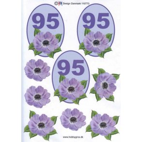 3D ark - Fdselsdage, 95 r, lilla, tal