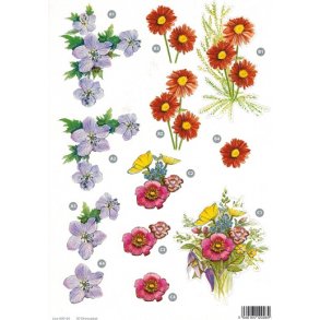 3D ark - udstanset, Blomster