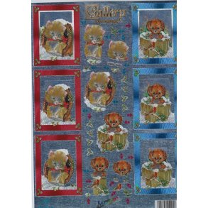 3D ark - udstanset, Dyr, hund, kat, metallic