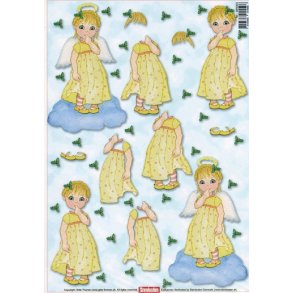 3D ark - Jul, engle til oph�ng, gul