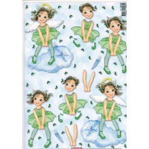 3D ark - Jul, engle til oph�ng, gr�n m/pustevind