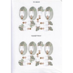 3D ark - Konfirmation. Dreng, hvid skjorte/gr� bukser, 6 ovaler