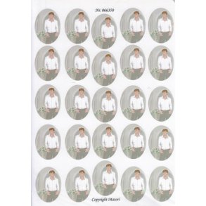 3D ark - Konfirmation. Dreng, hvid skjorte/gr� bukser, 5x5