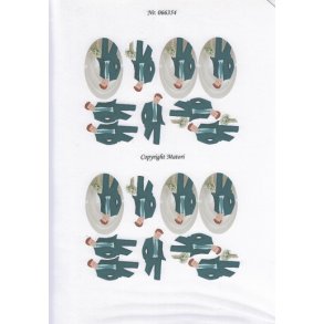 3D ark - Konfirmation. Dreng, r�dt h�r, 6 ovaler