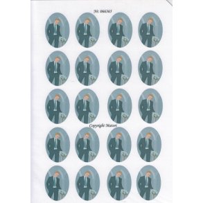 3D ark - Konfirmation. Dreng, jakkes�t, slips, gr� baggrund, 5x4 ovaler