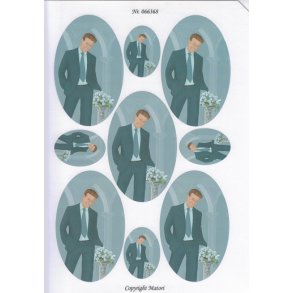 3D ark - Konfirmation. Dreng, m�rkt h�r, jakkes�t