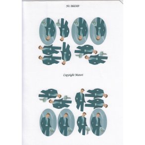 3D ark - Konfirmation. Dreng, m�rkt h�r, 6 ovaler