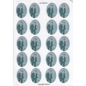 3D ark - Konfirmation. Dreng, m�rkt h�r, 5x4 ovaler