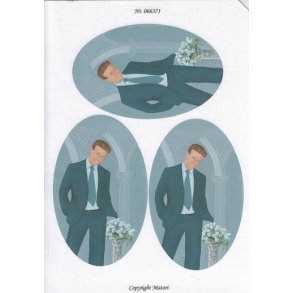 3D ark - Konfirmation. Dreng, m�rkt h�r, jakkes�t, slips