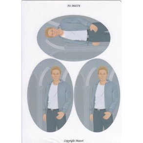 3D ark - Konfirmation. Dreng, blond h�r, t-shirt, gr� baggrund 