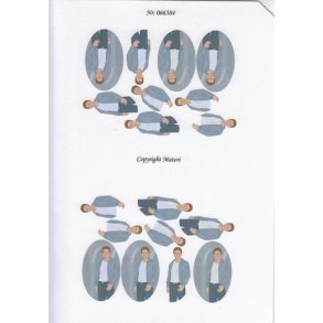 3D ark - Konfirmation. Dreng, m�rkt h�r, gr� baggrund, 6 ovaler