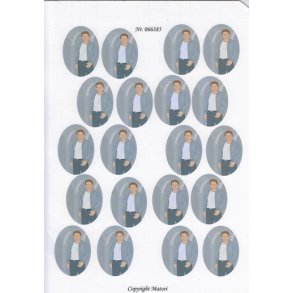 3D ark - Konfirmation. Dreng, m�rkt h�r, gr� baggrund, 5x4 ovaler