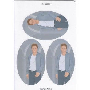 3D ark - Konfirmation. Dreng, m�rkt h�r, t-shirt, gr� baggrund 