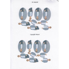 3D ark - Konfirmation. Dreng, m�rkt h�r, kirke, 6 ovaler