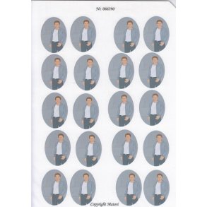 3D ark - Konfirmation. Dreng, m�rkt h�r, t-shirt, kirke, 5x4 ovaler