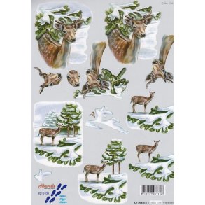 3D ark - Dyr, rdyr i skoven, vinter