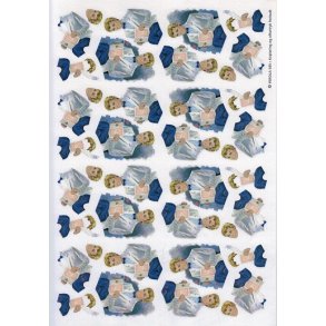 3D ark - Konfirmation. Dreng m/telegram og rose, sm�