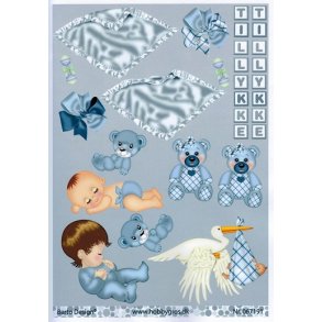 3D ark - Baby, dreng, motiver til scrap/kort