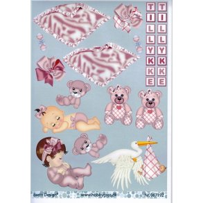 3D ark - Baby, pige, motiver til scrap/kort