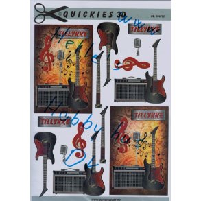 3D klippeark - Musik, instrumenter, el-guitar, forst�rker