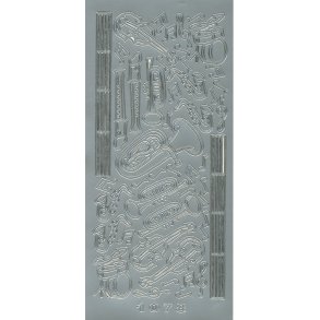 Stickers - Musikinstrumenter, noder mm, s�lv