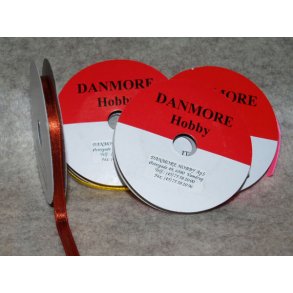 Satinbnd 6mm, 10 m pr. rulle, KOBBER / RUSTFARVET