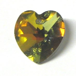 MC hjertekrystal, topas, 14 mm, 2 stk