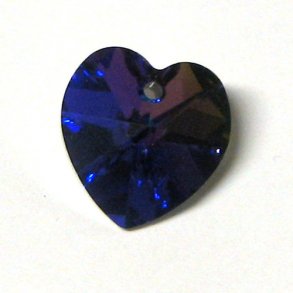 MC hjertekrystal cobolt 14 mm, 2 stk
