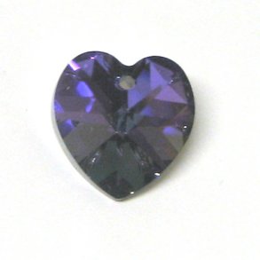 MC hjerte krystal bl, 14mm, 2 stk