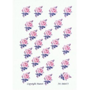 Klippeark m/lyserde roser, 24 stk pr ark.