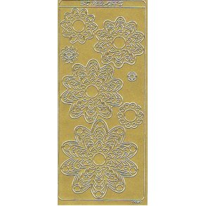 Stickers - Blomster i forskellige st�rrelser, guld