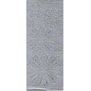 Stickers - Blomster i forskellige st�rrelser, s�lv