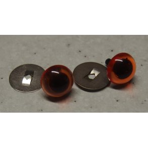 Glasjne m/sikkerhedsskive, rde med sort pupil, 18mm, 2 par