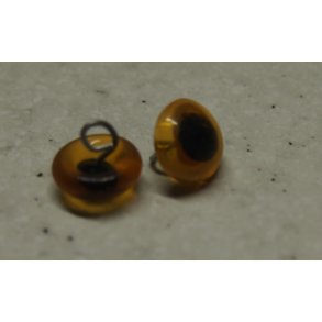 Glasjne til psyning, brune med sort pupil, 12mm, 4 par