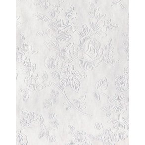 Papir med blomstermnster, 115g, A4, hvid