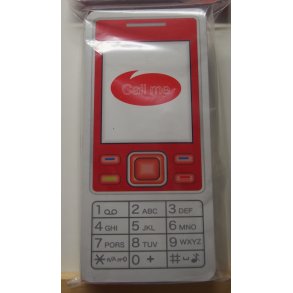 Sangskjuler, mobiltelefon rd/hvid, H29xB13xD5cm