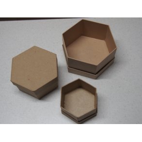 Papske, 6 kant, 3stk, strste ske B15xH15xD7,5cm