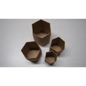 Papske, 6 kant, 4stk, strste ske B9xH8cm