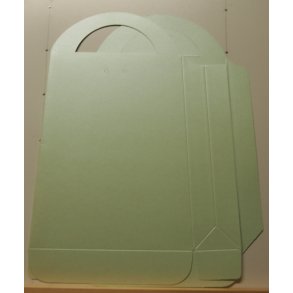 Gavepose, shiny lys-gr�n, ca. 21x31x3cm