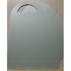 Gavepose, shiny lys bl�, ca. 21x31x3cm