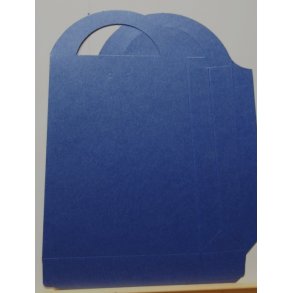 Gavepose, metal - m�rk bl�, ca. 21x31x3cm