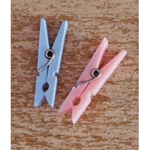 klemmer i plast, lyser�d, 2x0,5cm, 10stk