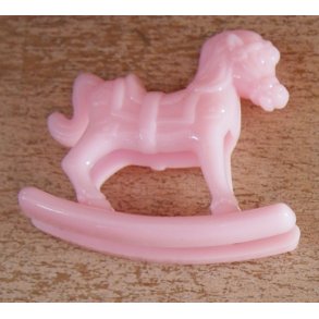 gyngehest, lyser�d, 6x6cm