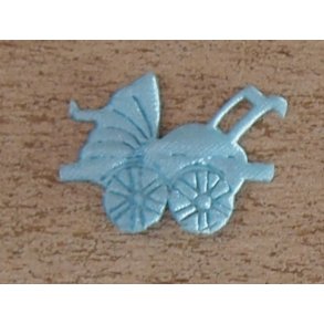 barnevogn i stof, lysebl�, 2x2cm, 18stk