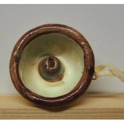 Keramik bageform, 3,2x2cm, hvid og brun