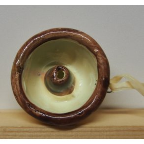 Keramik bageform, �3,2x2cm, hvid og brun