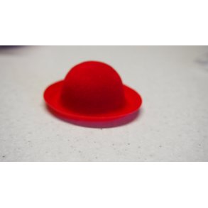 Bowlerhat, rd filt m/oval skygge, hul 43mm, skygge 65x75mm, hjde 28mm